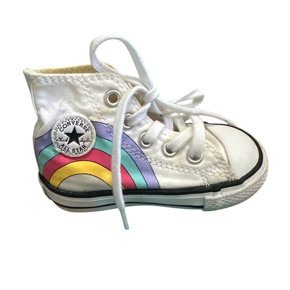 Converse Rainbow Unicorn Hi Top Sneakers Size Baby Toddler Size 4 - Picture 2 of 6
